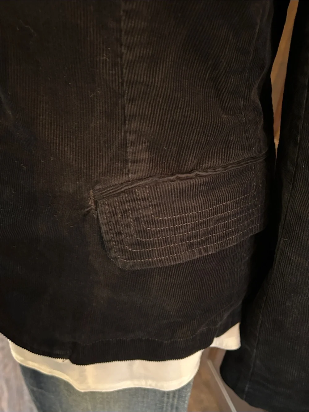 1980’s J Crew Sz XS Women's Black Corduroy Tailored Blazer Jacket